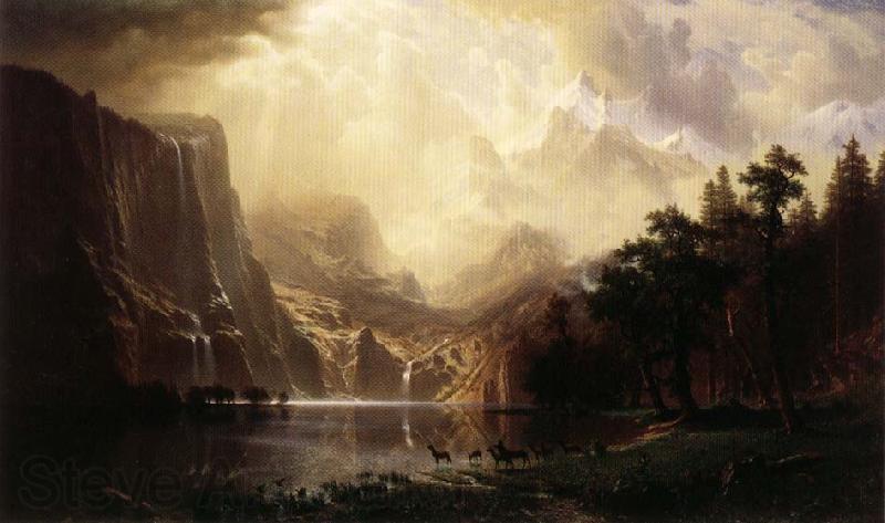 Albert Bierstadt Among the Sierra Nevada Mountains Spain oil painting art